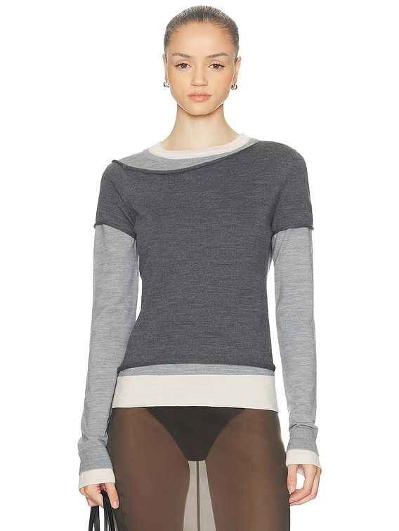 Staud Sera Sweater in Heather Grey Multi | FWRD