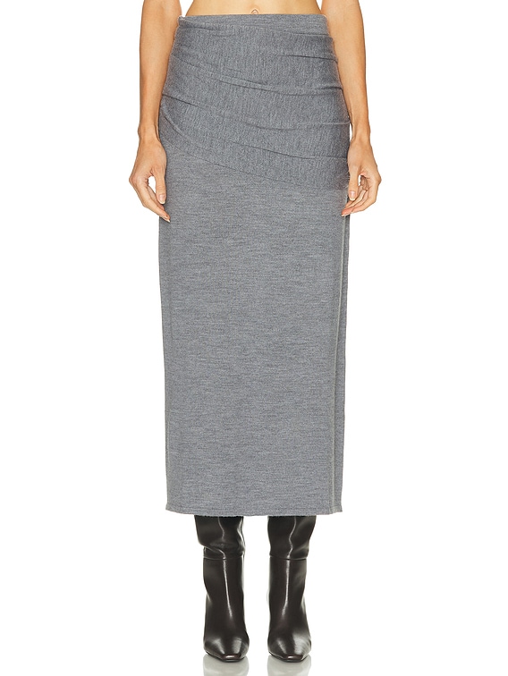 Staud Wilma Skirt in Heather Grey | FWRD