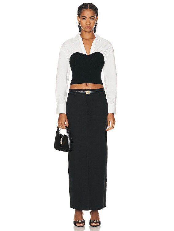 Staud Hazel Top in Black & White | FWRD