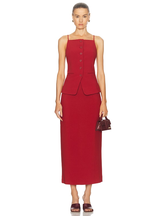 Staud Una Top in Rouge | FWRD