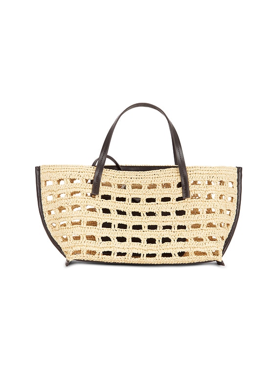 Staud Christos Mini Tote Bag in Raffia Crochet | FWRD