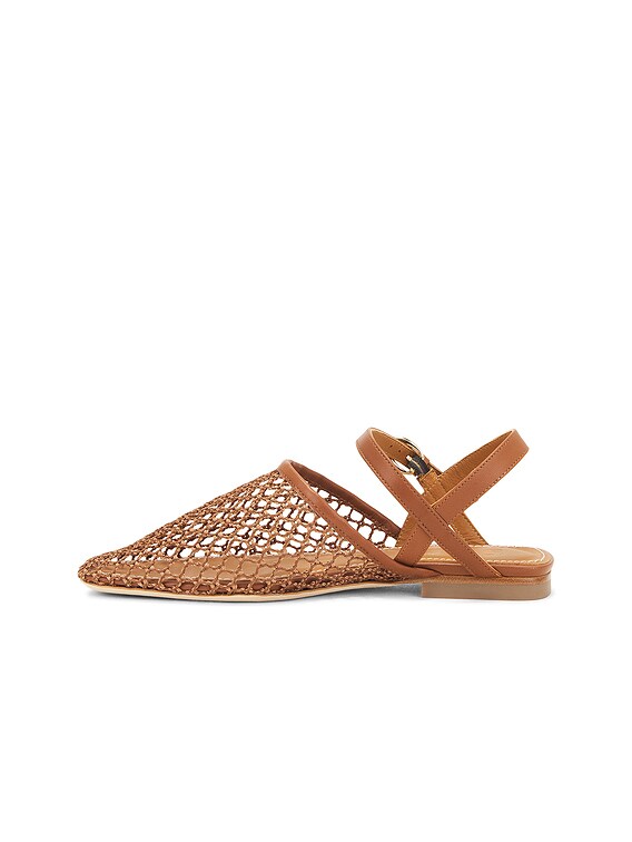 サンダル・ミュール Staud Brown Netted Sandals Tan Netting Rete Sandal | STAUD