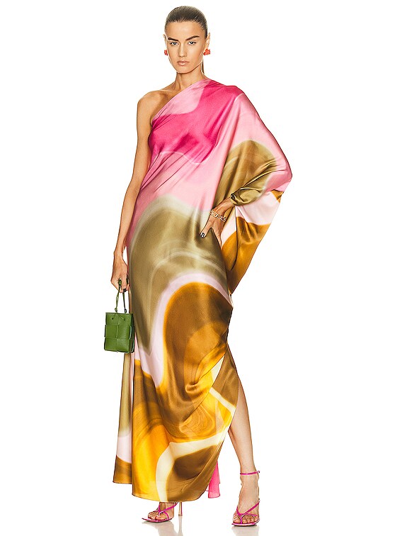 SILVIA TCHERASSI Inu Tunic in Olive & Pink Saturate D Waves | FWRD