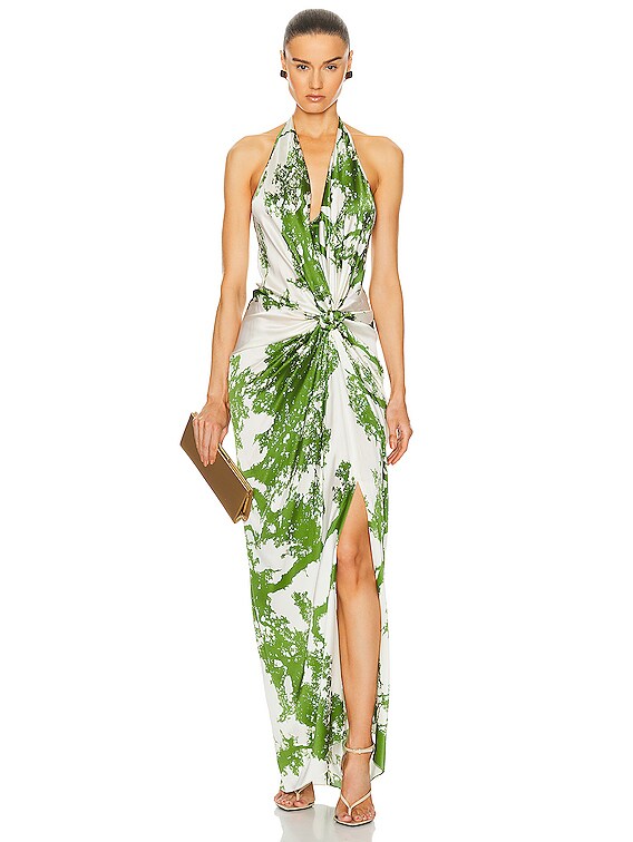 SILVIA TCHERASSI Jazmin Dress in Green Cyprus | FWRD
