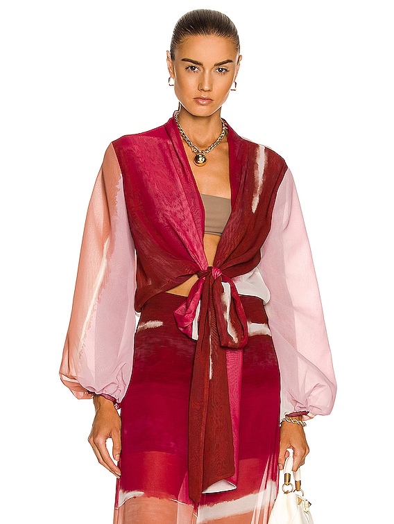 SILVIA TCHERASSI Honey Blouse in Gradient Plum | FWRD