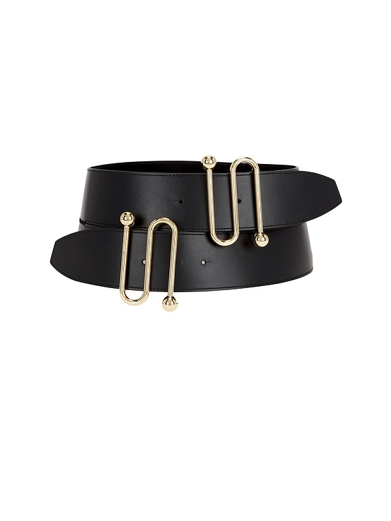 ベルト Sportmax Black Fabric And Leather Apoge01234 Belt Sportmax Elea Belt in Black | FWRD