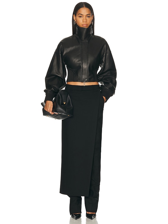 Sportmax Ossido Leather Jacket in Black | FWRD