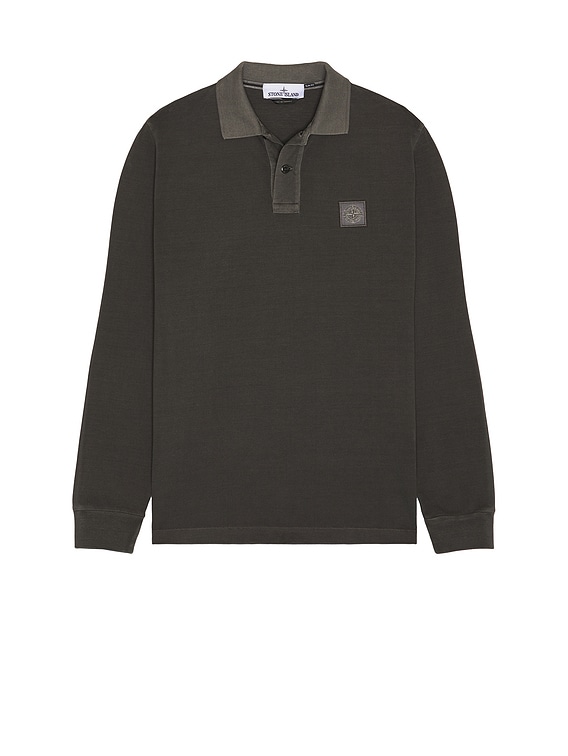 Stone Island Long Sleeve Polo in Charcoal | FWRD