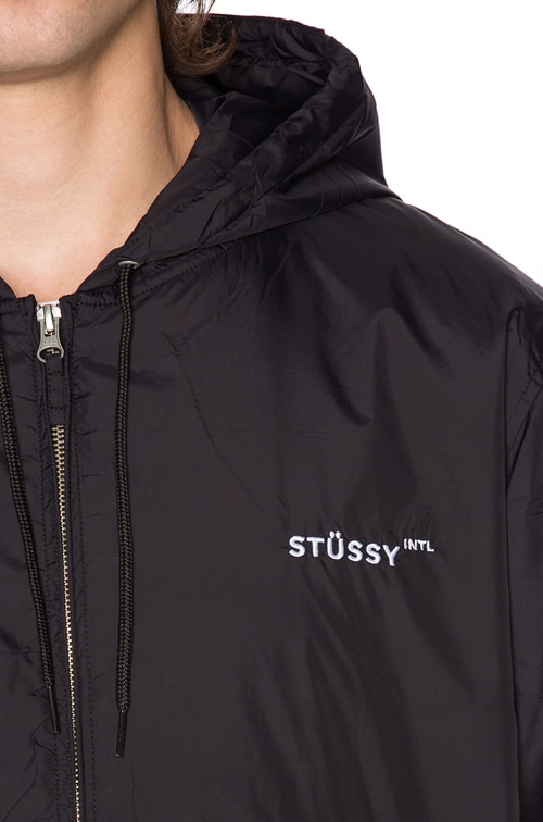 Insulated Long Hooded Coach Jacket