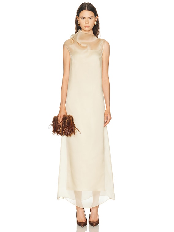 organza high neck dress Women's Jabari Trumpet High Neck Organza Midi Dress XS/S/M/L/XL/Customize Pink MEAN BLVD Pink / XS