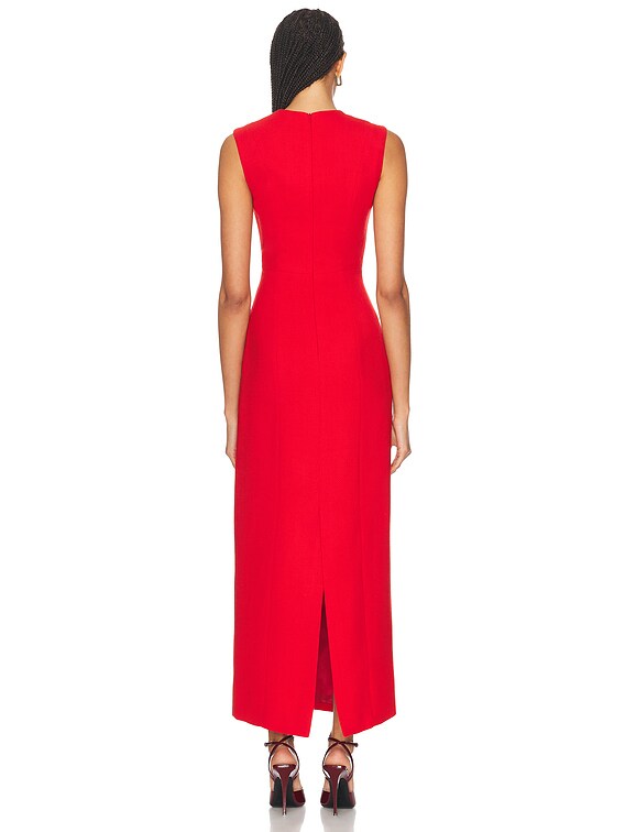 knee length dresses for ladies SPANX® Red Ponte Sleeveless Midi Dress main image 1