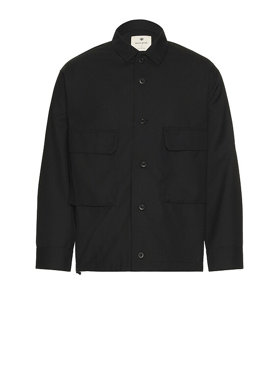 Snow Peak Hybrid Wool Shirt in Black | FWRD Snow Peak Hybrid Wool Shirt in Black | FWRD