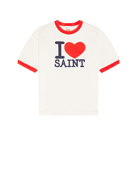 SAINT Mxxxxxx I Love Saint Short Sleeve Tee in White | FWRD