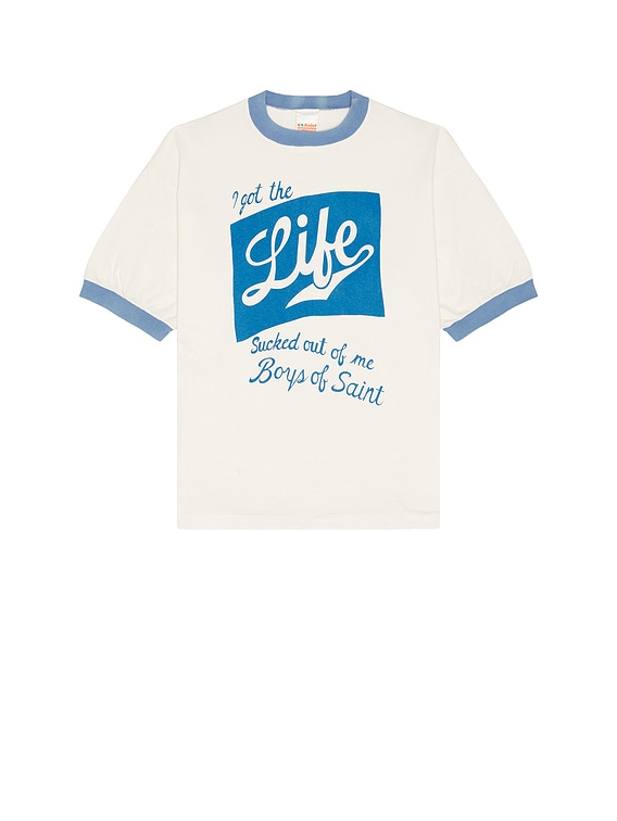 は*ゃ様 Saint Mxxxxxx BOS SS T-Shirt Ringer SAINT Mxxxxxx Ringer Tee Bos Short Sleeve Tee in White | FWRD