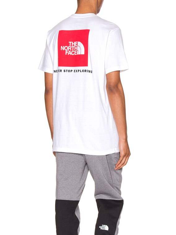 north face red box tee