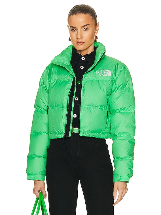 The North Face Nuptse Short Jacket in Chlorophyll Green | FWRD