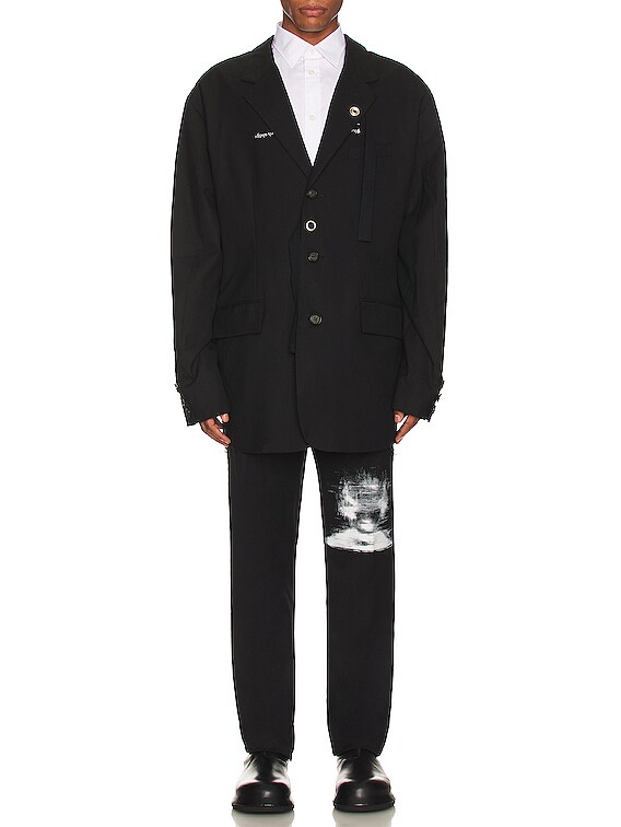 TAKAHIROMIYASHITA The Soloist Side Tape Front Pant in Black