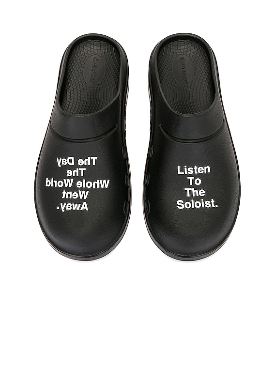 TAKAHIROMIYASHITA The Soloist x OOFOS Clog in Black FWRD