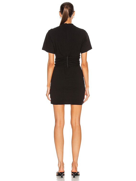Alexander Wang Cross Front Draped Tee Dress in Black | FWRD