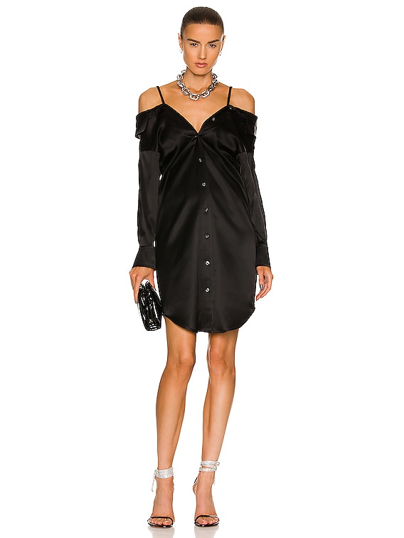 Alexander Wang Off the Shoulder Dress in Black | FWRD