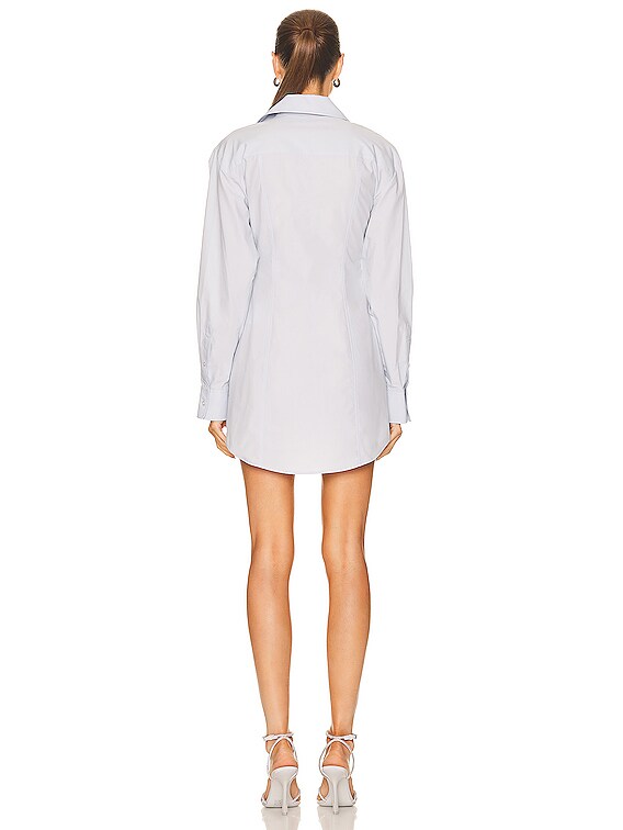 Alexander Wang Twist Front Shirt Dress in Xenon Blue | FWRD