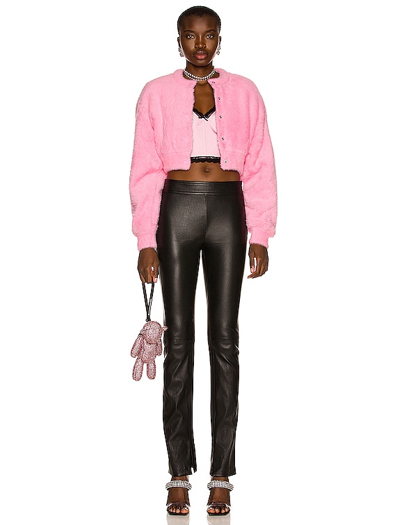 Alexander Wang Long Sleeve Cropped Cardigan in Prism Pink | FWRD