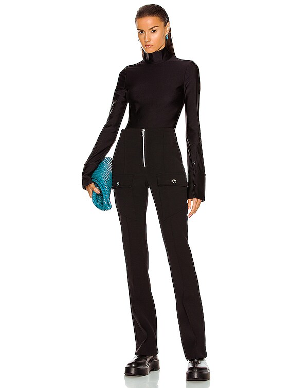 Alexander Wang Cuff Placket Turtleneck Top in Black | FWRD
