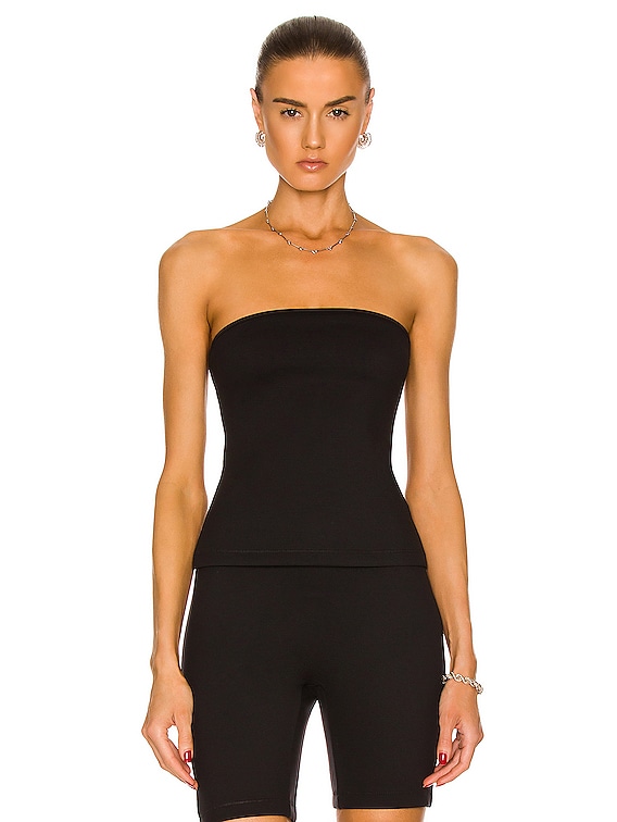 Alexander Wang Printed Logo Tube Top in Black | FWRD