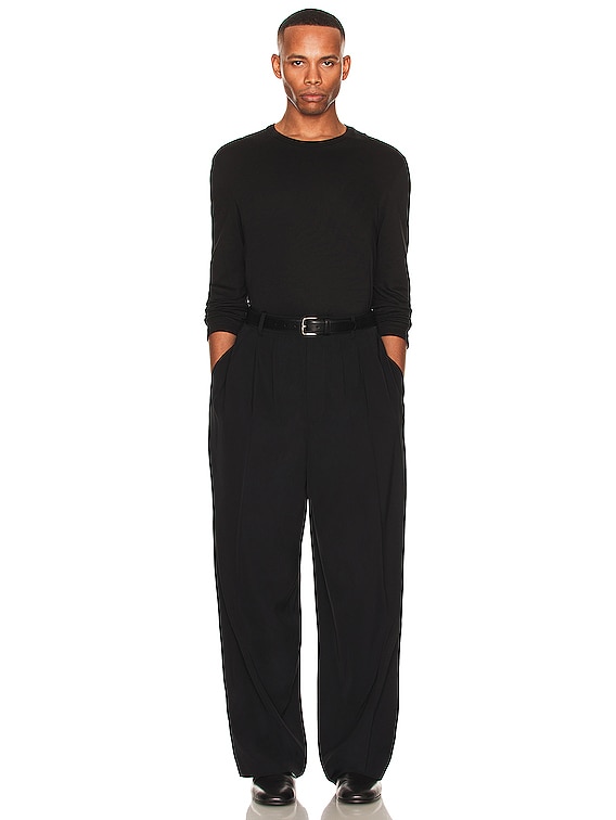 The Row Leon Long Sleeve T-Shirt in Black | FWRD