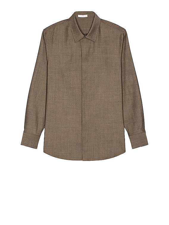 THE ROW シャツ The Row Zachary Shirt in Camel & Black | FWRD