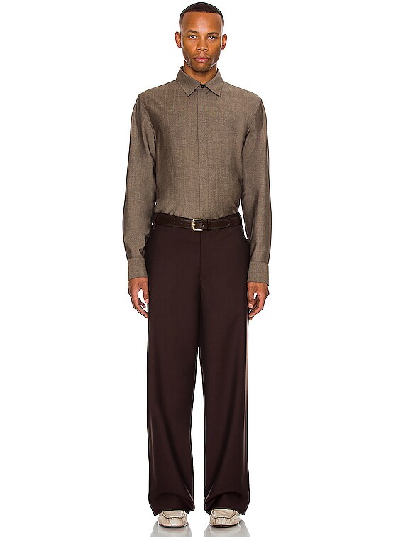 The Row Zachary Shirt in Camel & Black | FWRD