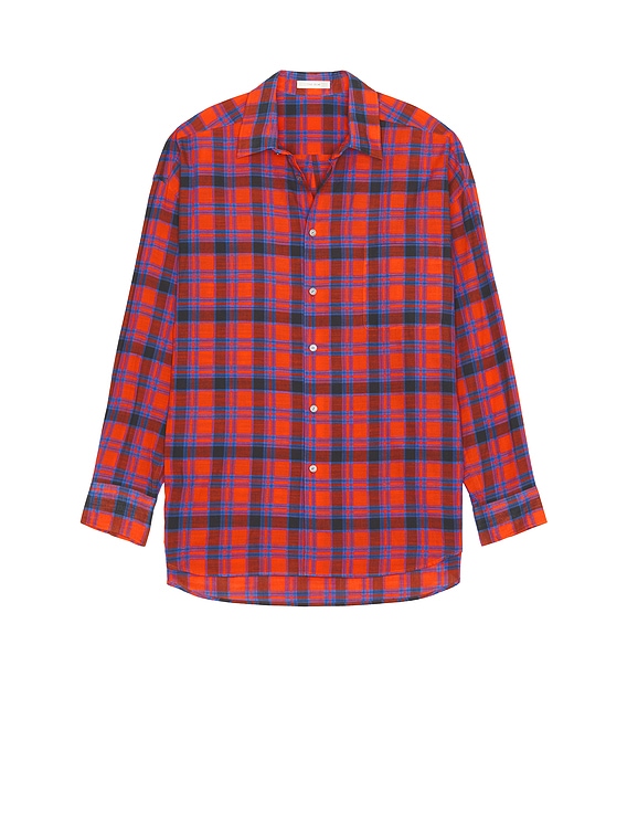 The Row Lancaster Plaid Shirt in Red & Blue | FWRD