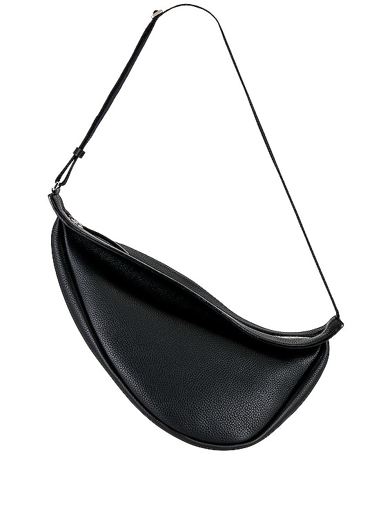 The Row Large Slouchy Banana Leather Shoulder Bag in Black