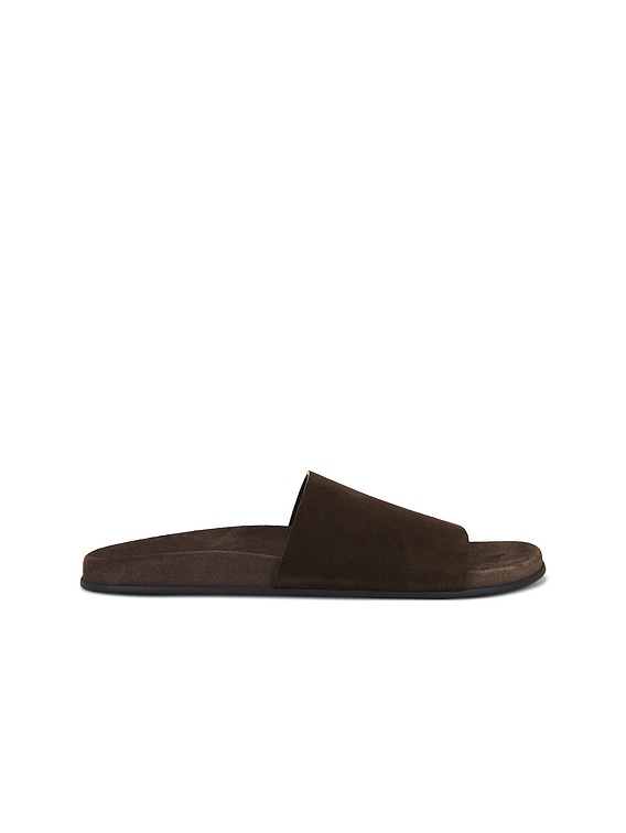 The Row Hugh Slide in Lacquer Brown | FWRD