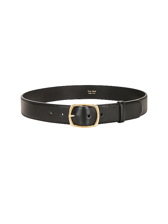 The Row Oval Belt in BLACK SHG FWRD