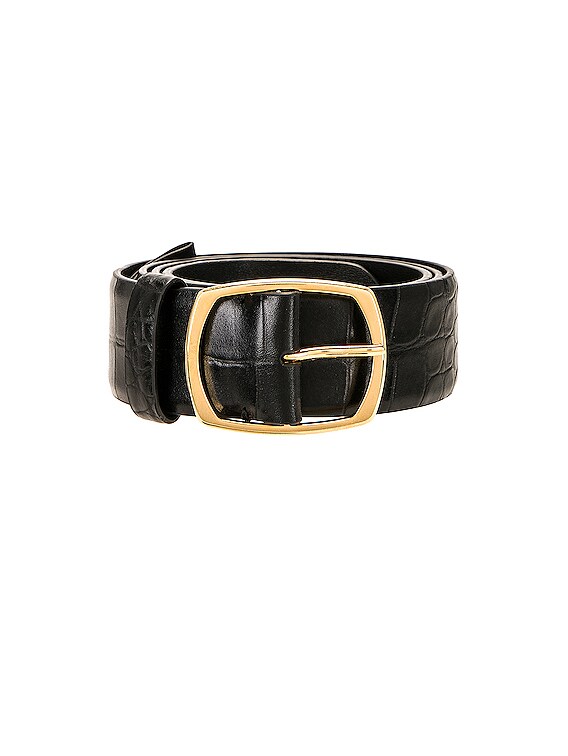 The Row Oval Belt in Black SHG | FWRD The Row Oval Belt in Black SHG | FWRD