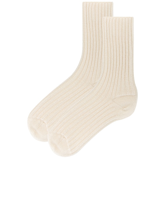 The Row Calf Cashmere Sock in Ivory | FWRD