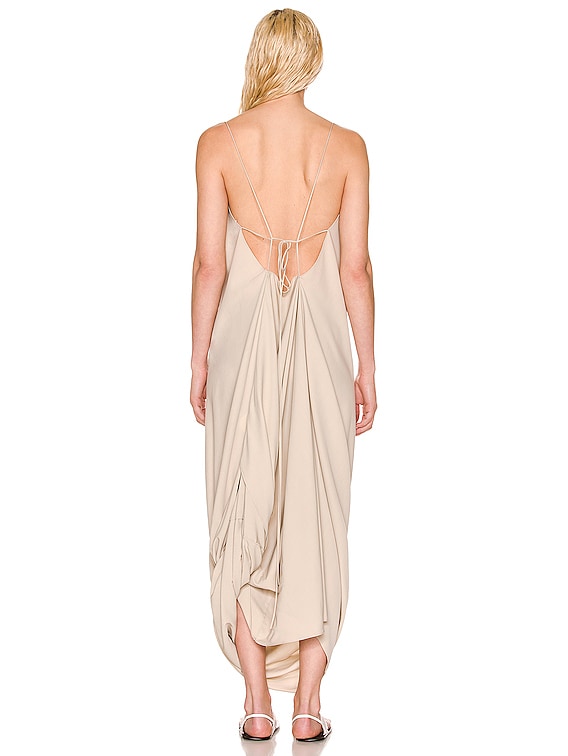 90s style black dress Ruched Backless Halterneck Gown in Pastel Yellow - 2