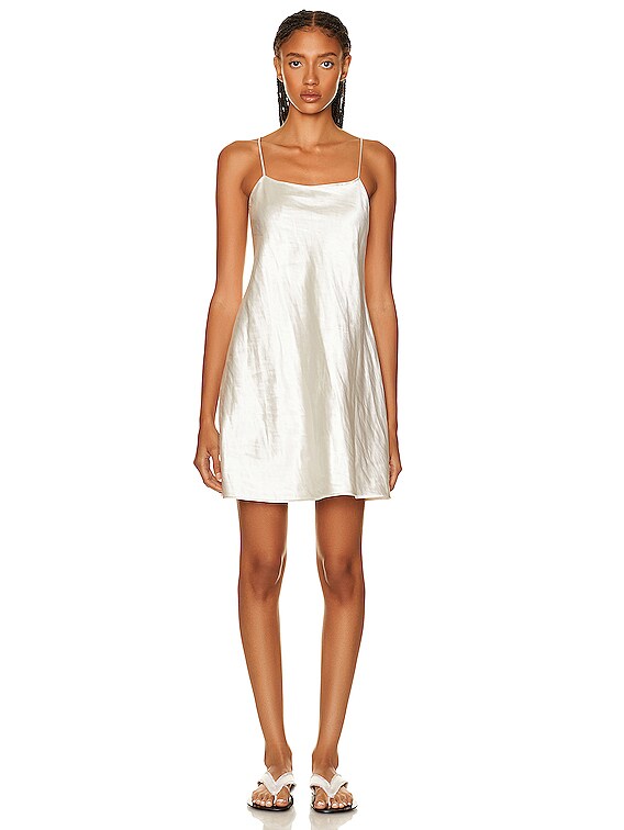 Harmony Mini Slip Dress In Off White