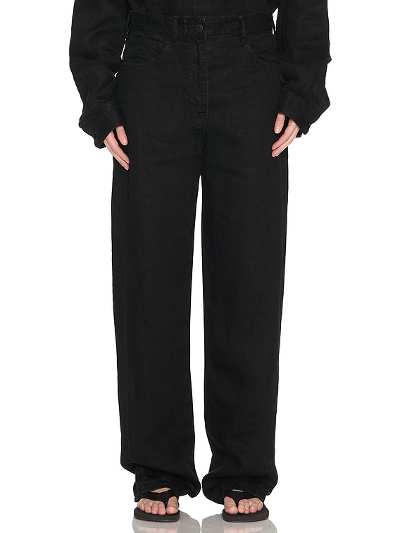The Row Tarley Straight Leg in Black | FWRD