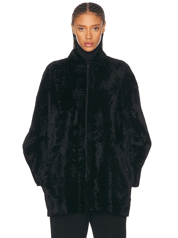 The Row Sheeran Coat in Black | FWRD
