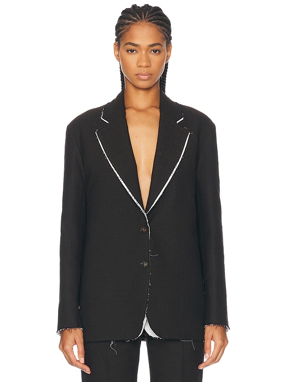 The Row Lysandre Jacket in Dark Brown Melange | FWRD