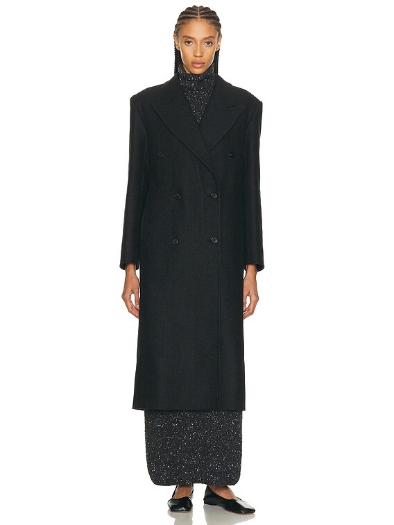 The Row Hariet Coat in Dark Charcoal | FWRD