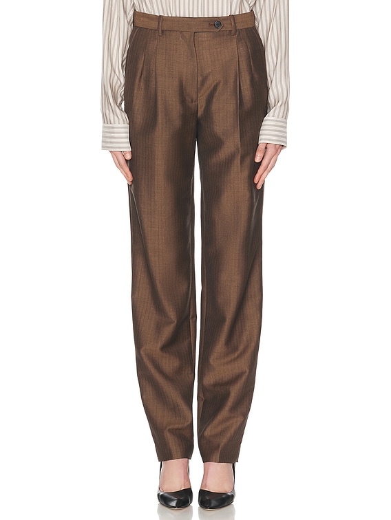 【関税&送料込】The Row Norbert Trousers The Row Norbert Trousers | Brown | FARFETCH
