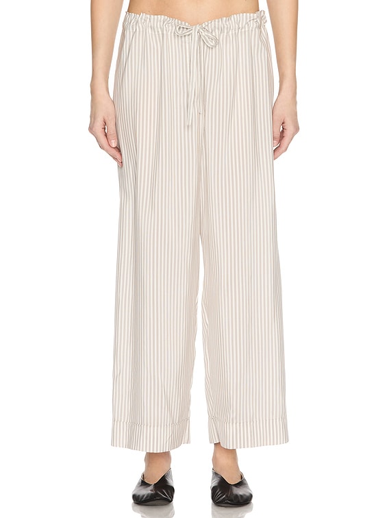 【関税&送料込】The Row Pantalone Yayah In Seta THE ROW Yayah cropped striped silk wide-leg pants | NET-A-PORTER