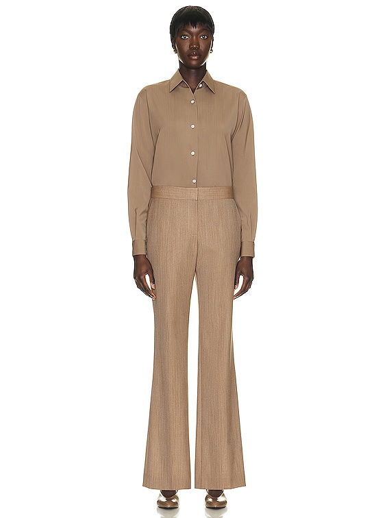 The Row Baer Pant in Beige Melange FWRD