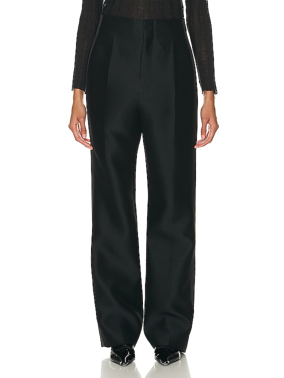 【関税&送料込】The Row Hector Wool And Silk Tuxedo Pants THE ROW Hector Side-Stripe Straight-Leg Tuxedo Pants