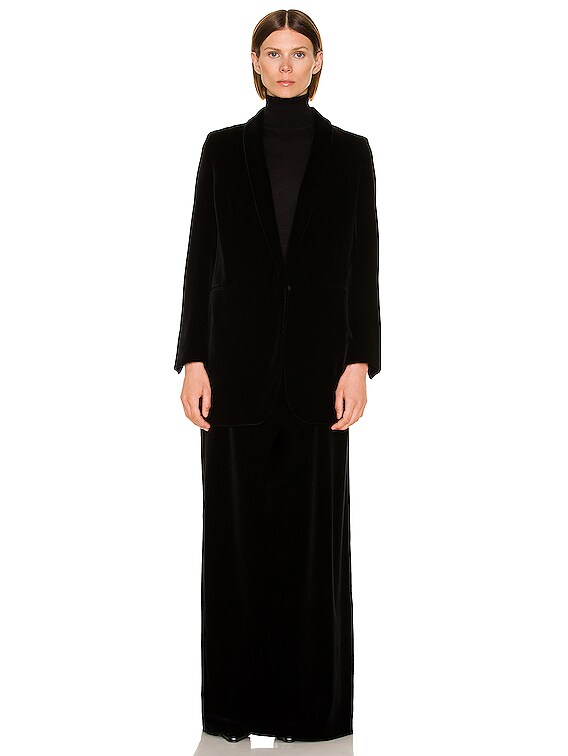 The Row Azelia Velvet Skirt in Black | FWRD