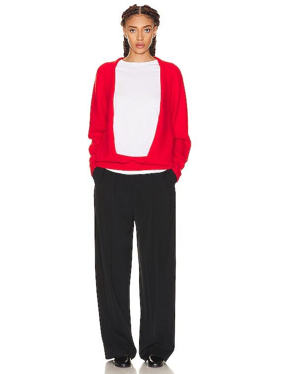 The Row Chevro Top in Bright Red | FWRD The Row Chevro Top in Bright Red | FWRD