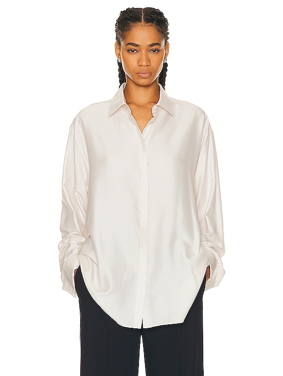 The Row Nomoon Shirt in Beige With Stripe FWRD